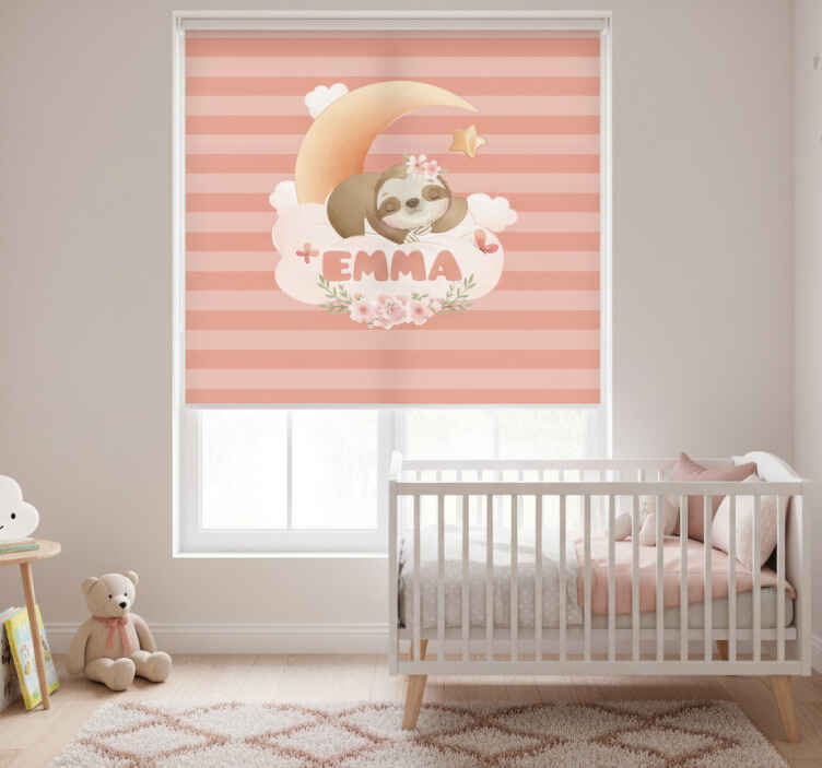 Kids roller blind cute sloth animal design - TenStickers