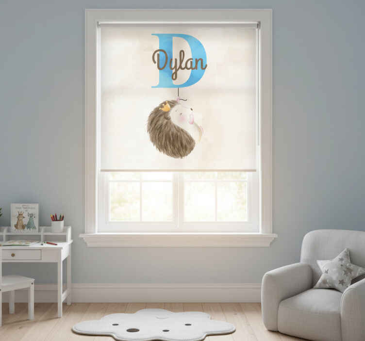 Kids roller blind cute hedgehog animal design - TenStickers