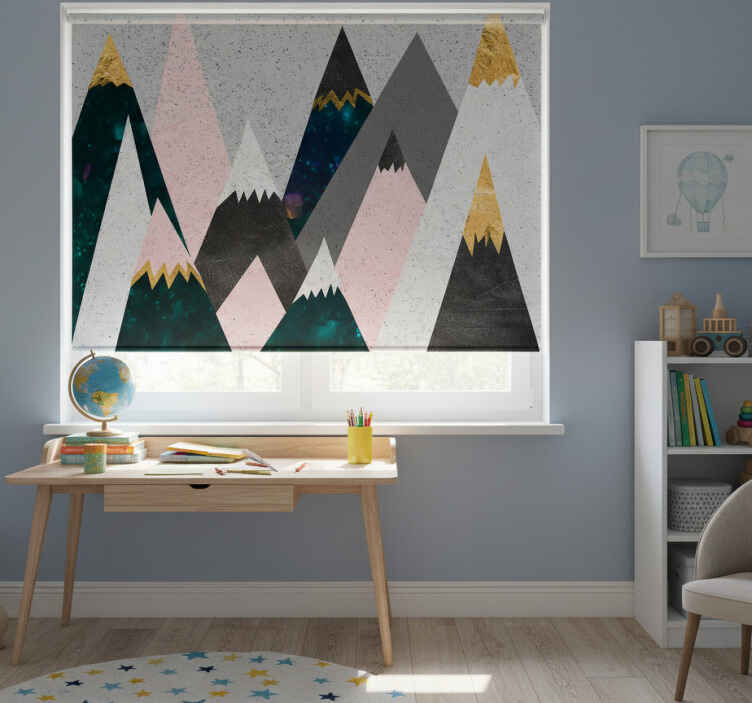 Rulou geam pentru copii design distractiv munți colorați - TenStickers