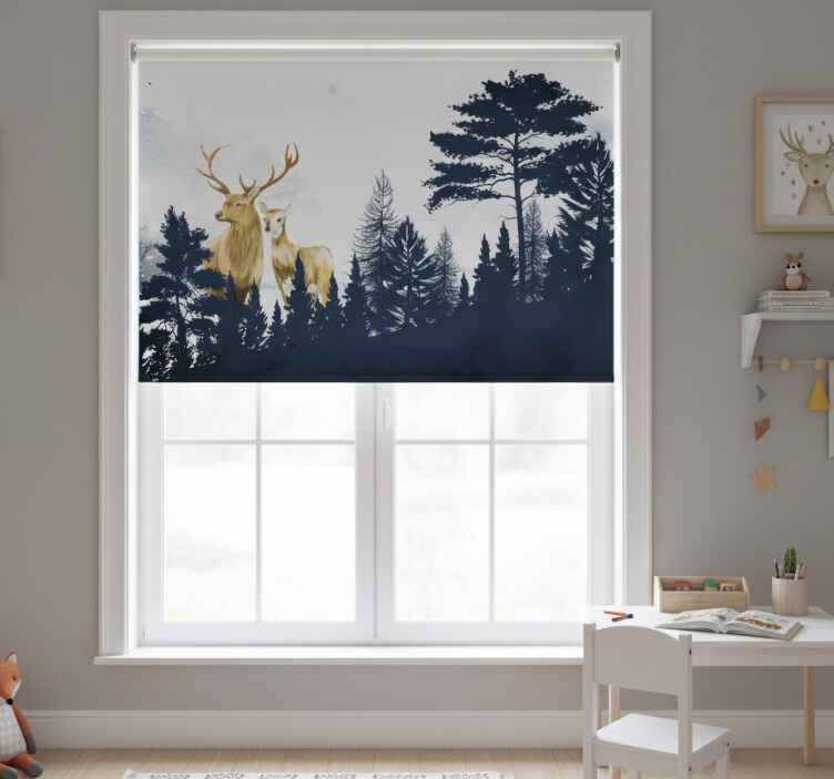 Toile fenêtre chambre enfant amis des forêts scandinaves - TenStickers