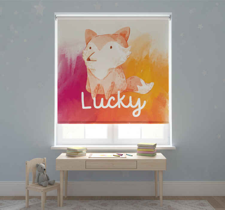 Rollo fenster kinderzimmer mit namen fuchs - TenStickers