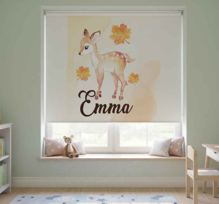 Rollo fenster kinderzimmer reh motiv - TenStickers
