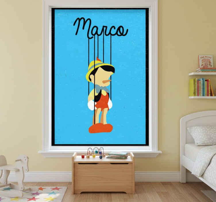 Rollo fenster kinderzimmer personalisierter pinocchio - TenStickers