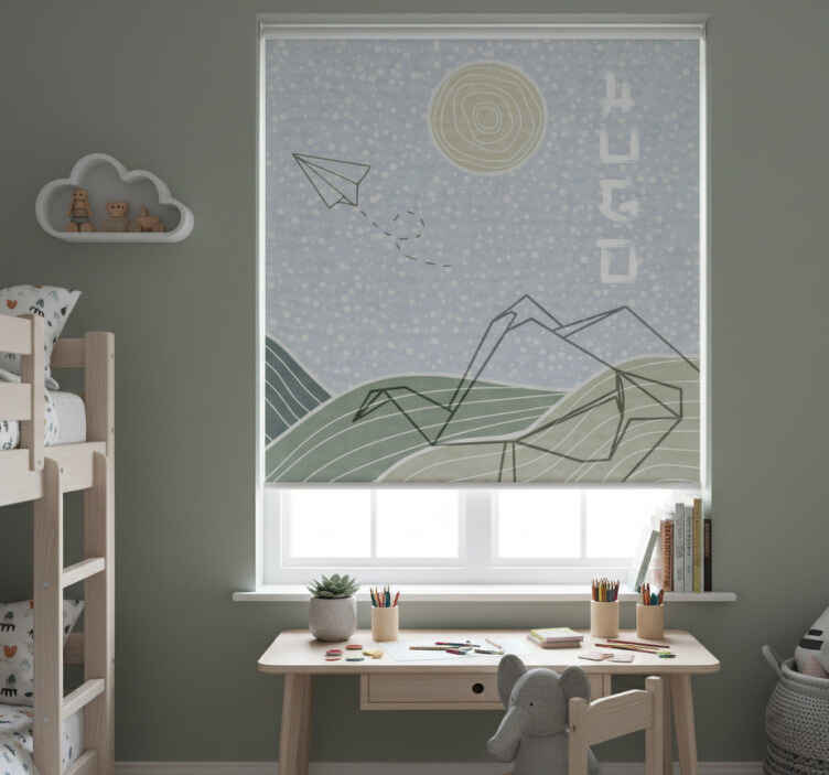 Rollo fenster kinderzimmer elefant japandi - TenStickers