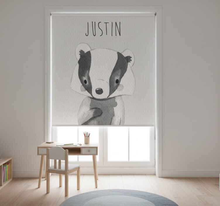 Rollo fenster kinderzimmer waschbär design - TenStickers