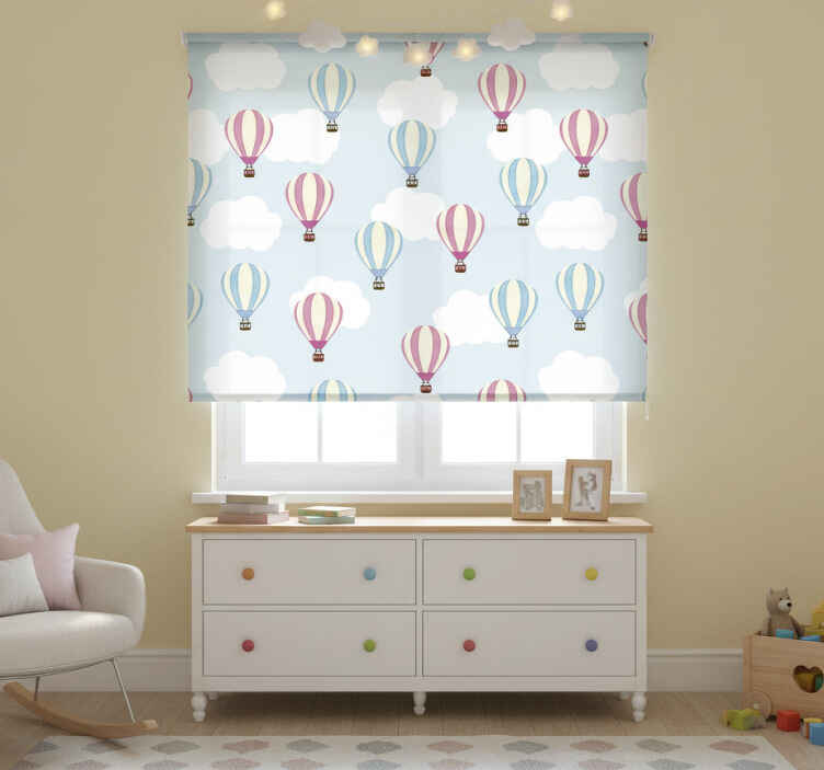 Rollo fenster kinderzimmer wolken und luftballons - TenStickers