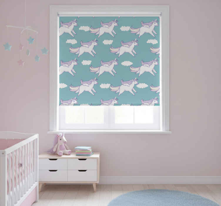 Rollo fenster kinderzimmer mit einhorn-muster - TenStickers