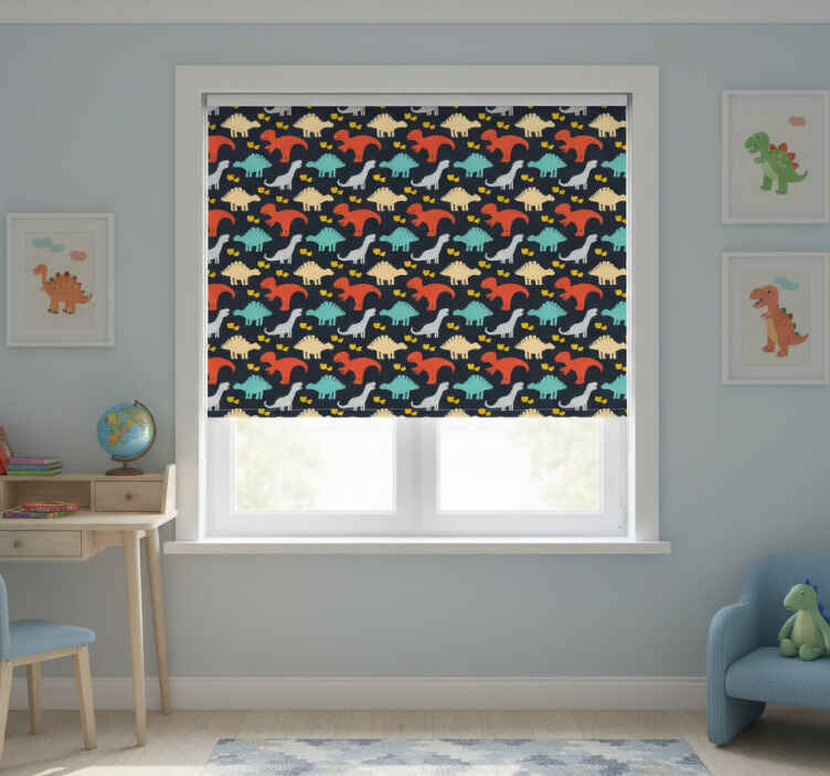 Toile fenêtre chambre enfant motif dinosaures - TenStickers