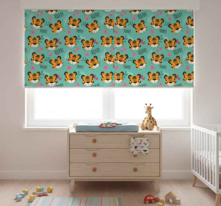 Rollo fenster kinderzimmer mit tigermuster - TenStickers
