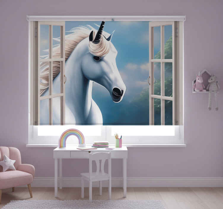 Rollo fenster kinderzimmer einhorn fenster - TenStickers