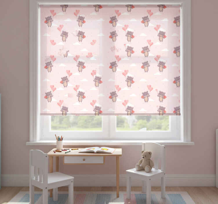 Rollo fenster kinderzimmer mit bärenmuster - TenStickers