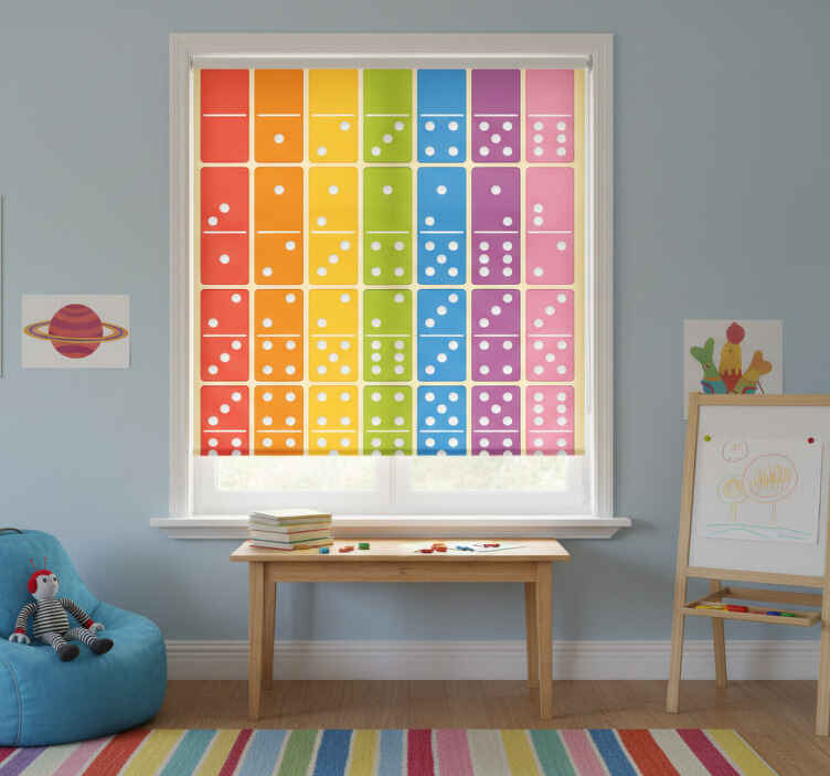 Rollo fenster kinderzimmer dominospiel - TenStickers