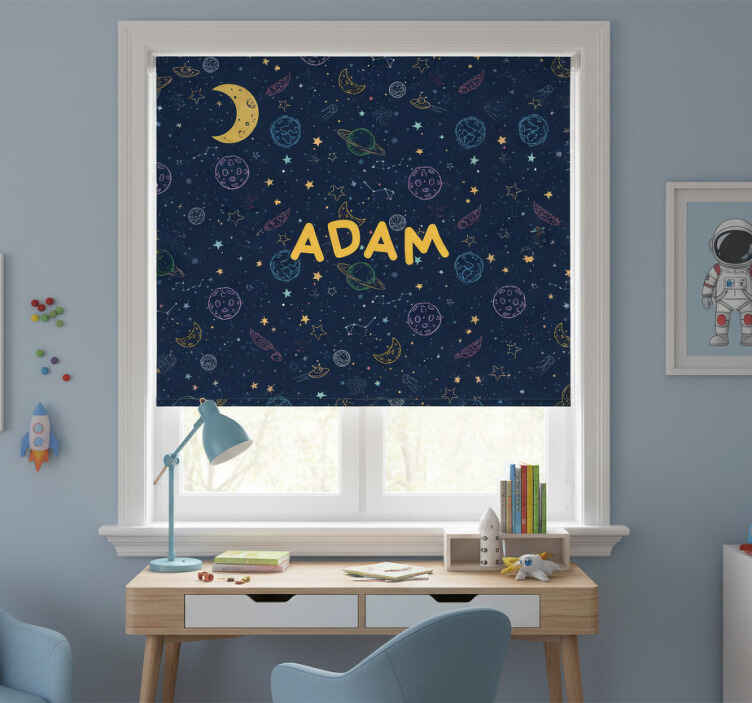 Rollo fenster kinderzimmer planeten im weltraum - TenStickers