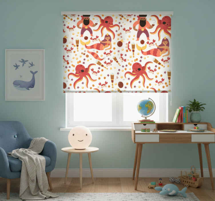 Rollo fenster kinderzimmer pirat-oktopus dusche - TenStickers