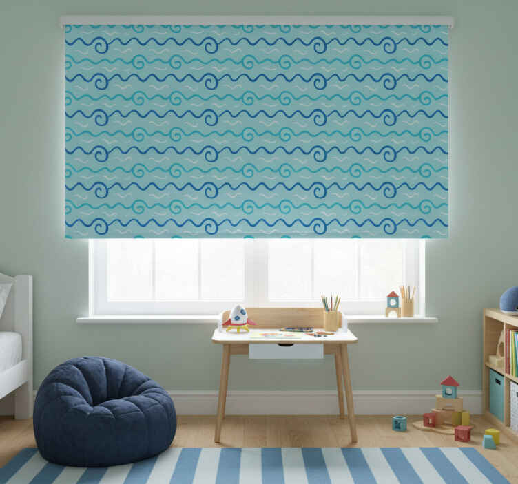 Rollo fenster kinderzimmer küstenlandschaft illustration - TenStickers