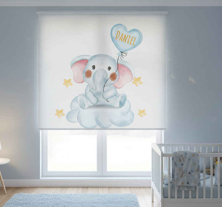 Rollo fenster kinderzimmer süßer elefant mit ballon - TenStickers