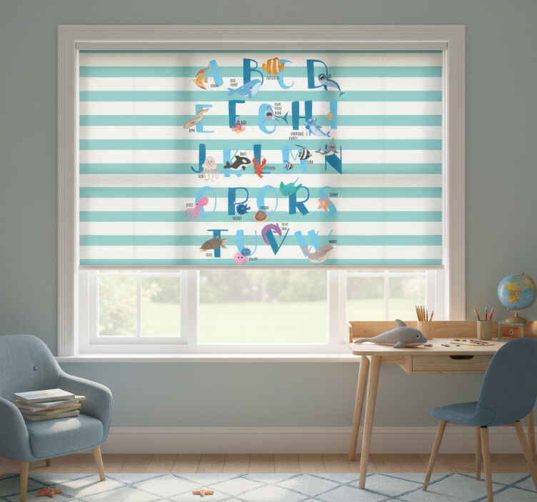 Rollo fenster kinderzimmer mit ozean alphabet - TenStickers