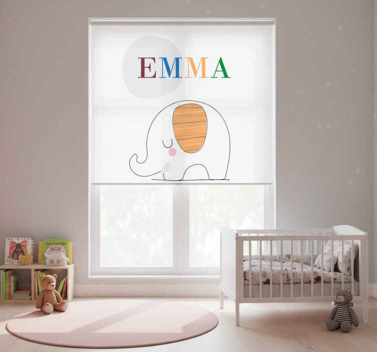 Rollo fenster kinderzimmer personalisierter baby-elefant - TenStickers
