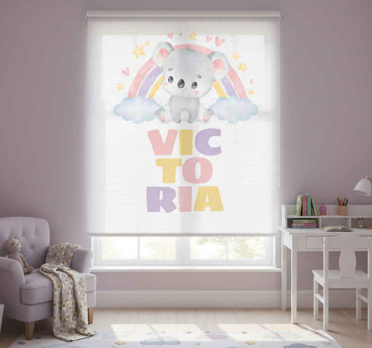 Rollo fenster kinderzimmer koala und regenbogen - TenStickers