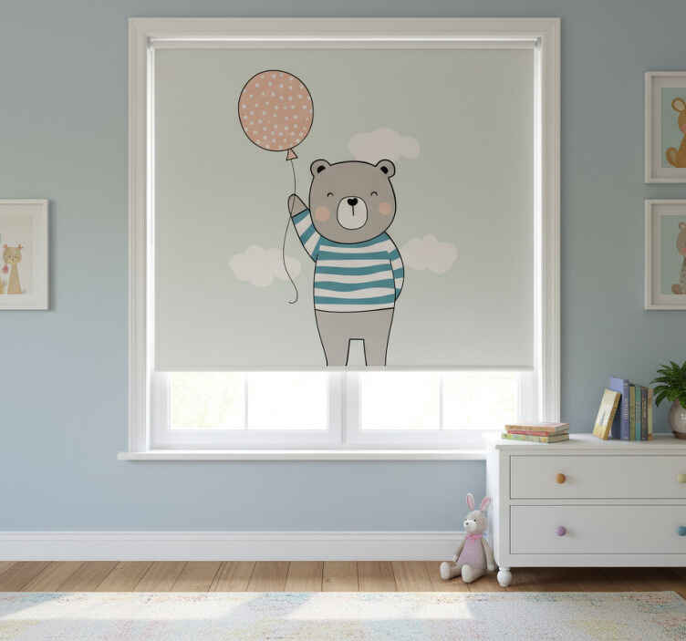 Rollo fenster kinderzimmer bärchen mit ballon - TenStickers