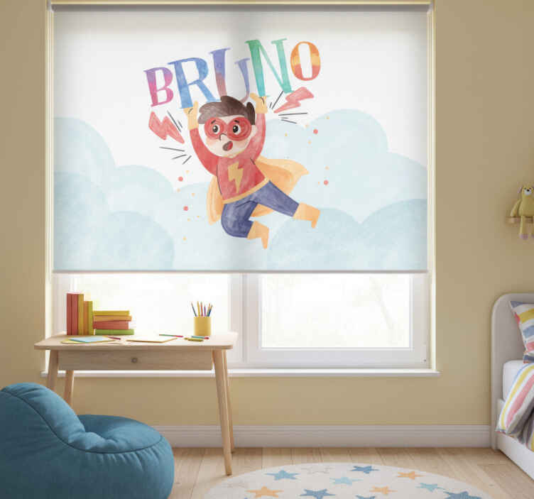 Rollo fenster kinderzimmer wasserfarben superkind - TenStickers