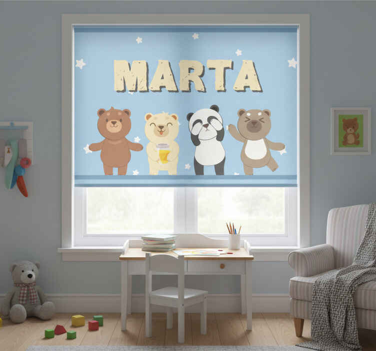 Rollo fenster kinderzimmer niedlicher bär anpassbar - TenStickers