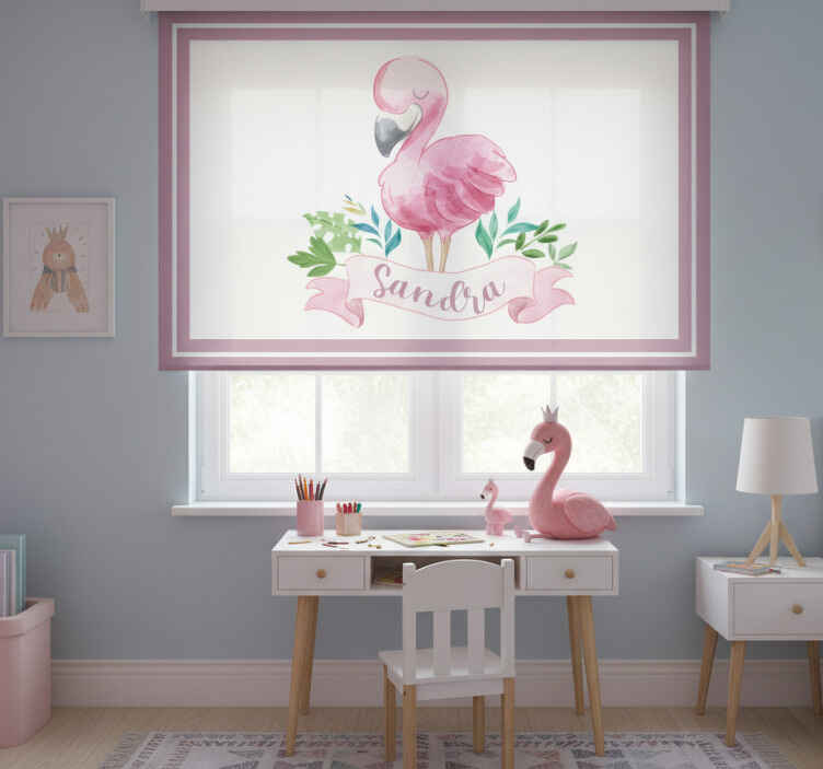 Rullegardin barn personlig flamingo barnematte - Tenstickers