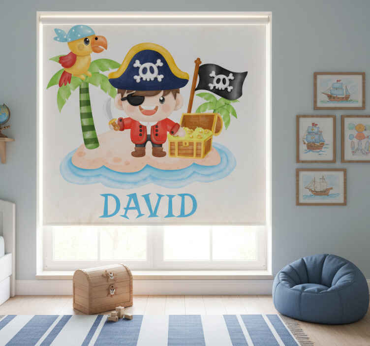 Rollo fenster kinderzimmer pirat im cartoon-stil - TenStickers