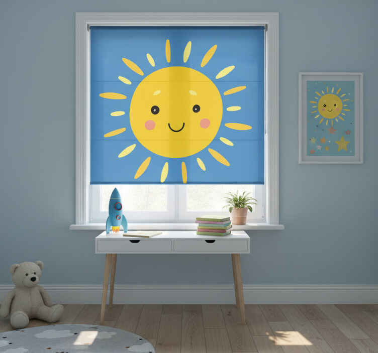 Rollo fenster kinderzimmer sonne mit gesicht - TenStickers