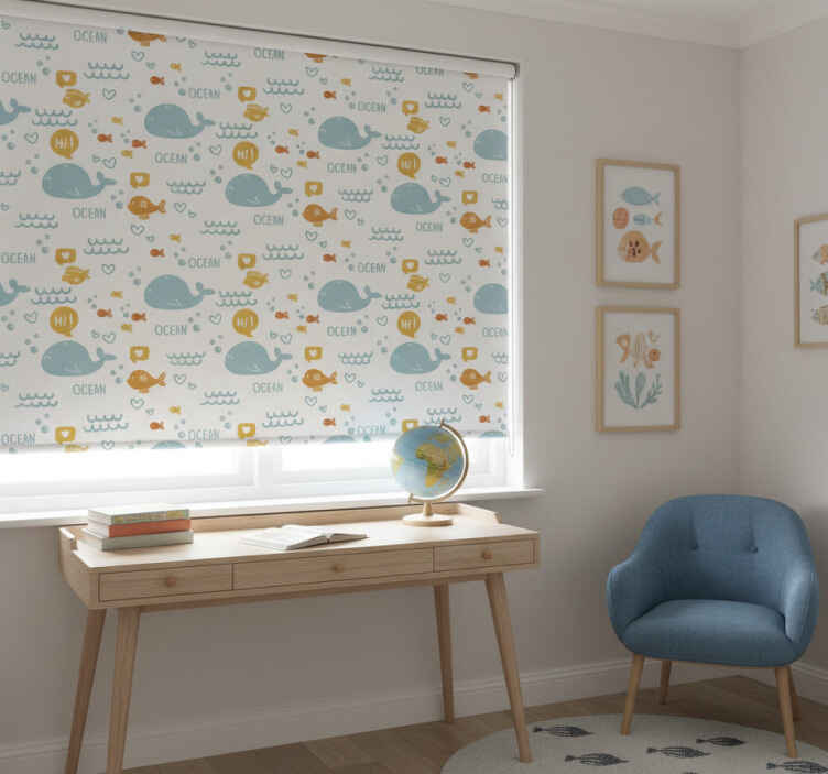 Rollo fenster kinderzimmer buntes und fröhliches meer - TenStickers