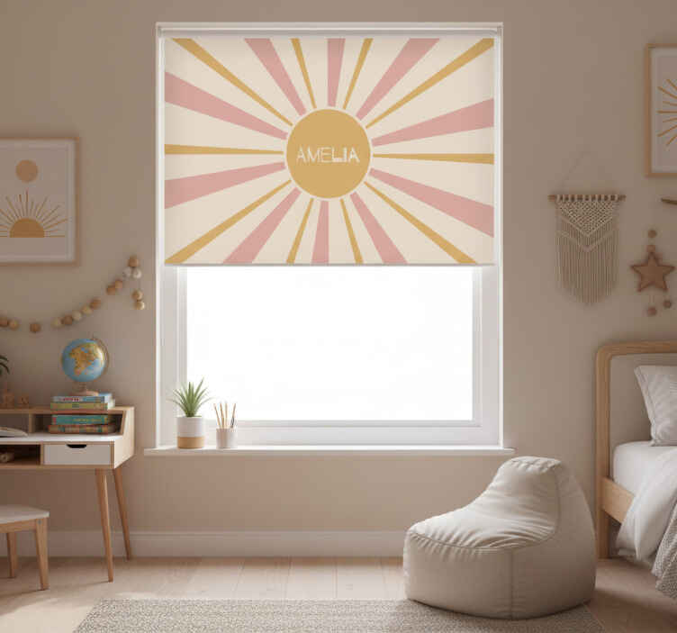Rollo fenster kinderzimmer bunte boho sonne - TenStickers