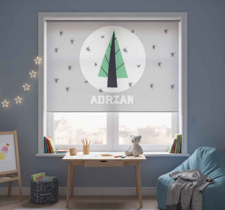 Rollo fenster kinderzimmer personalisierter weihnachtsbaum - TenStickers