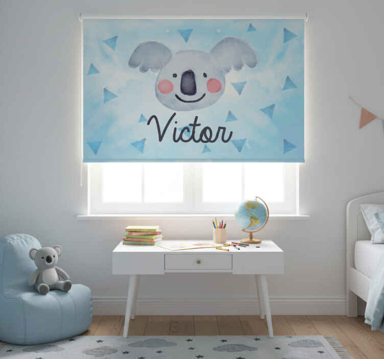 Rollo fenster kinderzimmer koala mit namen - TenStickers
