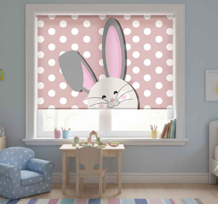 Rollo fenster kinderzimmer hase mit einem aufrechten ohr - TenStickers