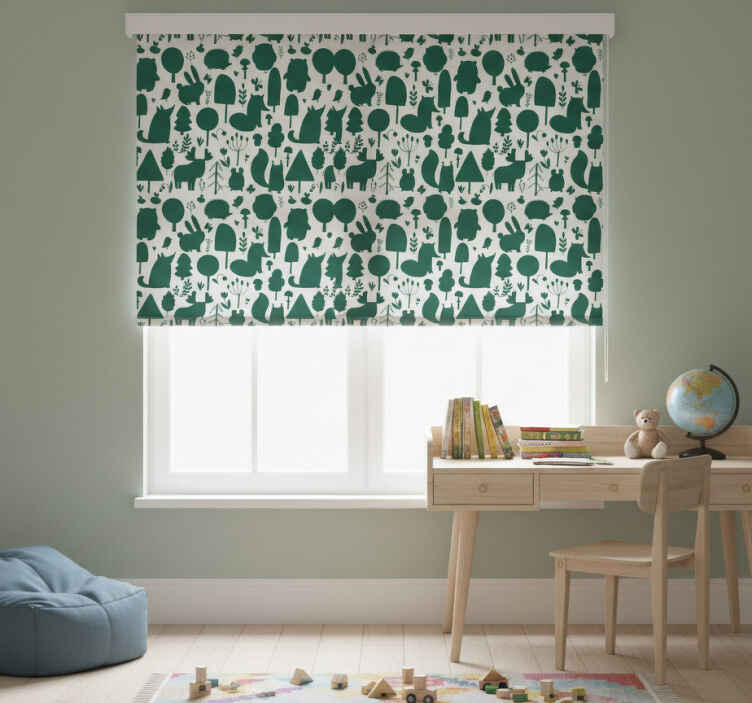 Rollo fenster kinderzimmer waldtier silhouette - TenStickers