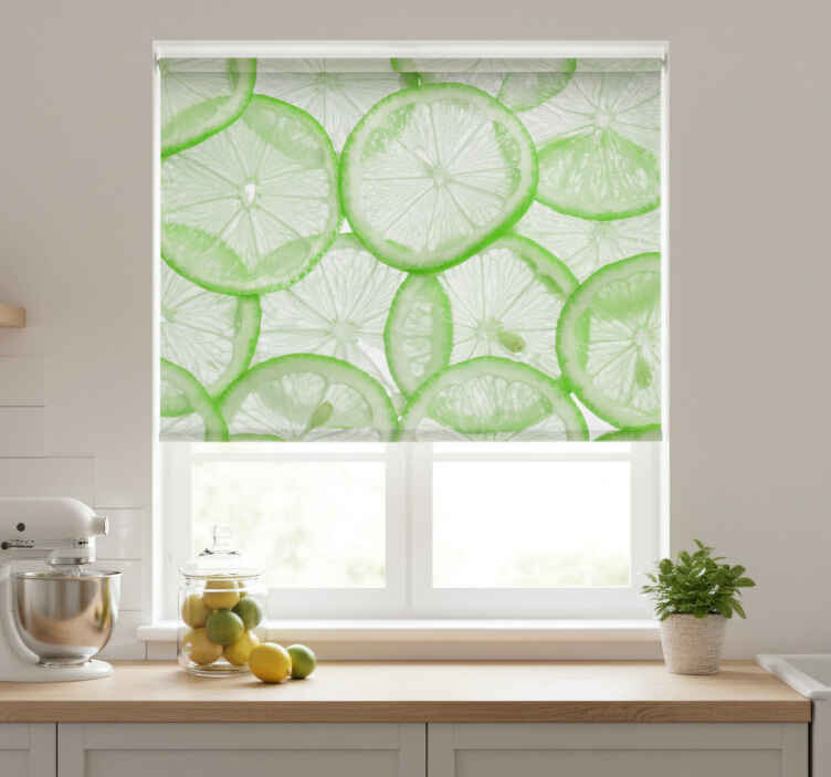 Toile fenêtre cuisine tranches de citron vert - TenStickers