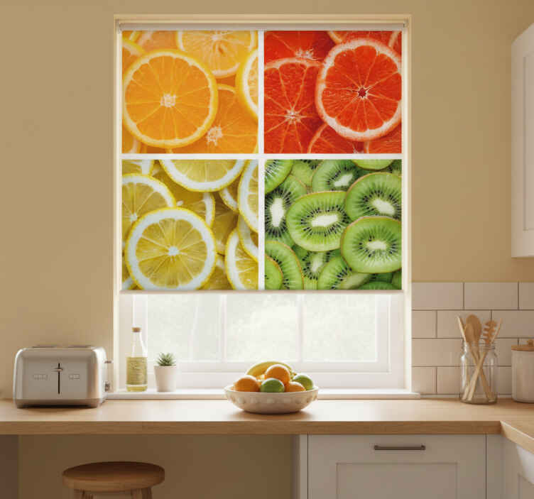 Toile fenêtre cuisine fruits citronnés - TenStickers