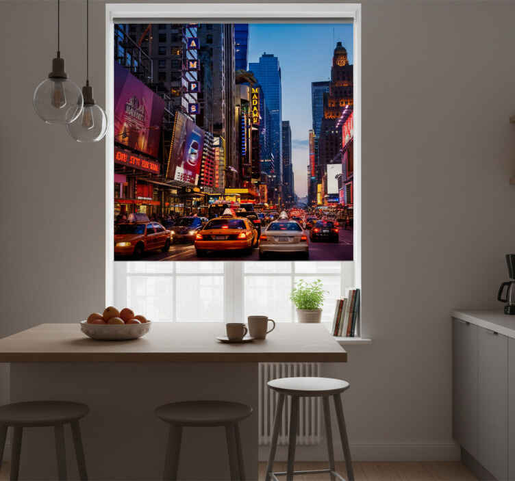 Toile fenêtre cuisine décorative réfrigérateur times square - TenStickers