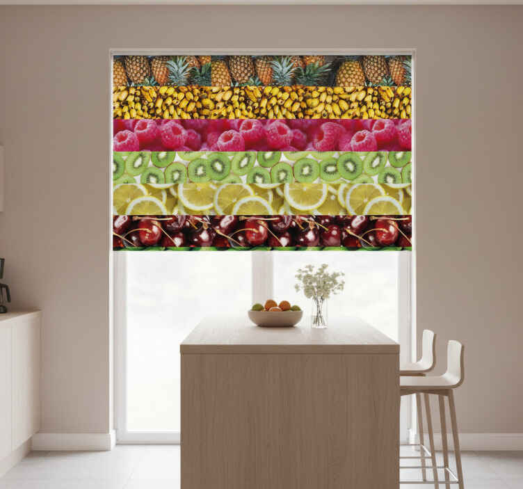 Toile fenêtre cuisine textures fruits - TenStickers