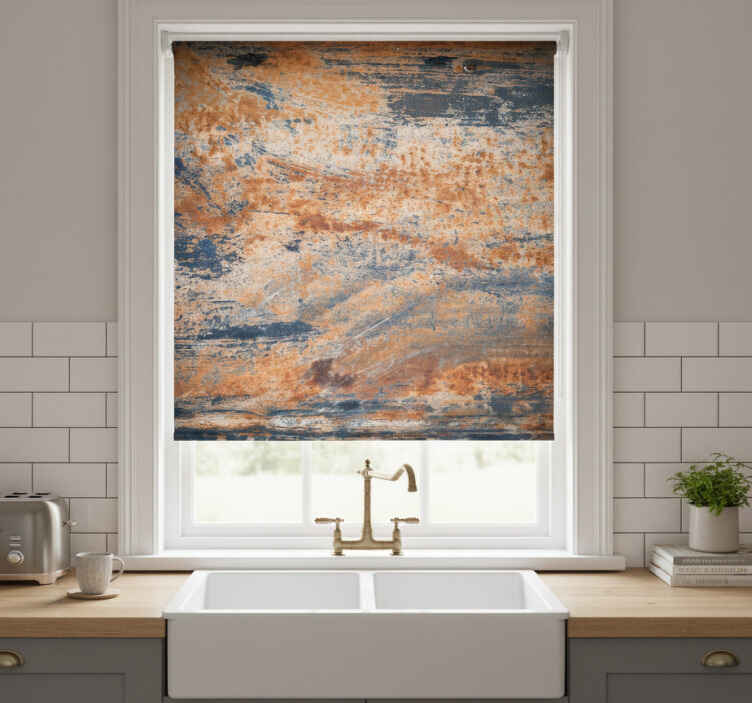 Toile fenêtre cuisine texture rouillée vintage - TenStickers