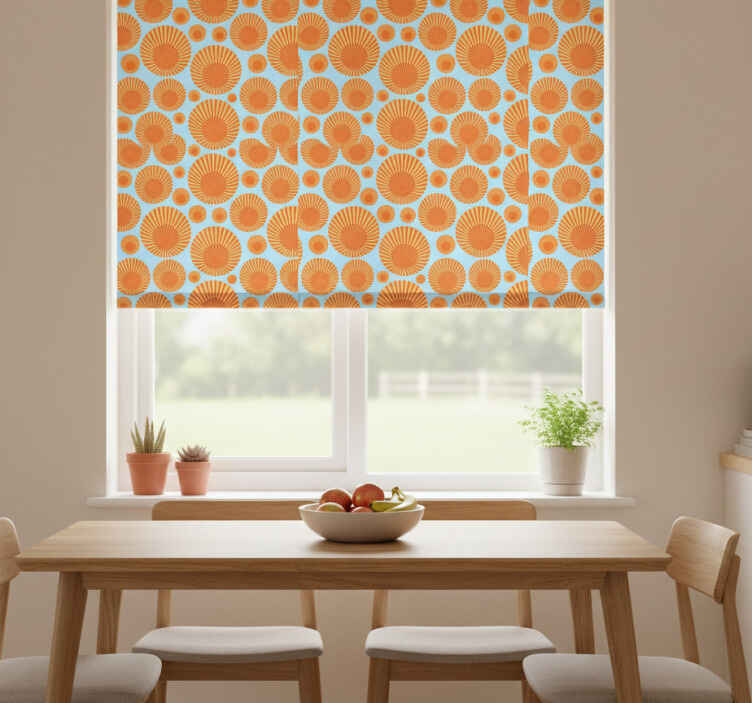 Toile fenêtre cuisine 70's soleil réfrigérateur - TenStickers