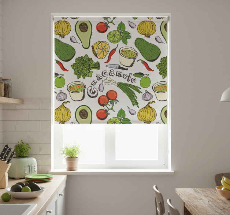 Toile fenêtre cuisine décorative fruits mexicains - TenStickers