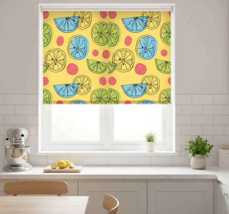 Toile fenêtre cuisine motifs agrumes - TenStickers