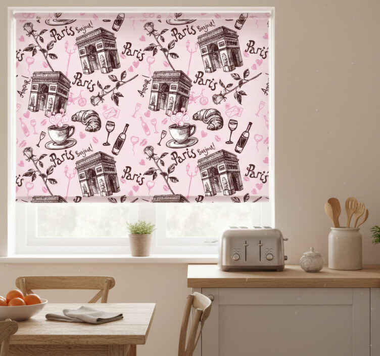 Toile fenêtre cuisine paris romantique - TenStickers