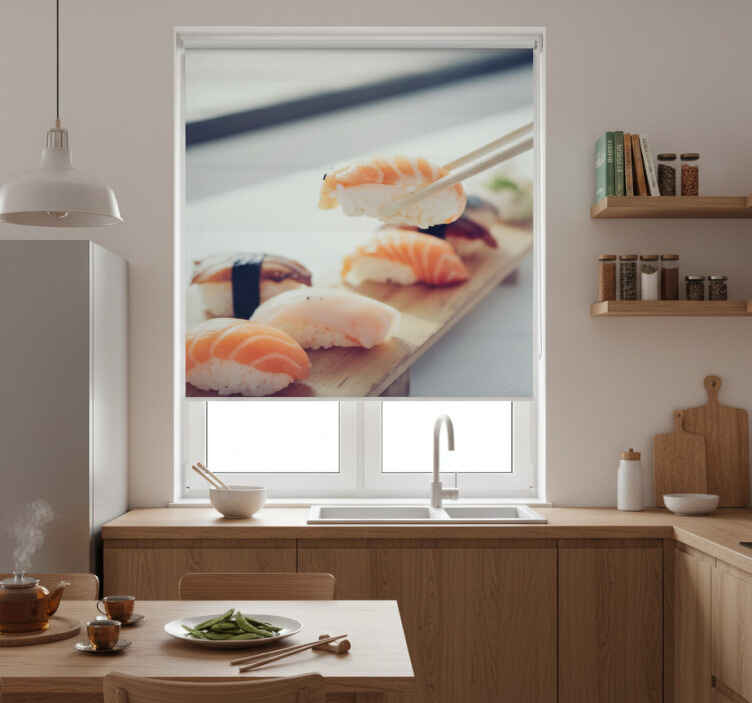 Toile fenêtre cuisine sushi - TenStickers