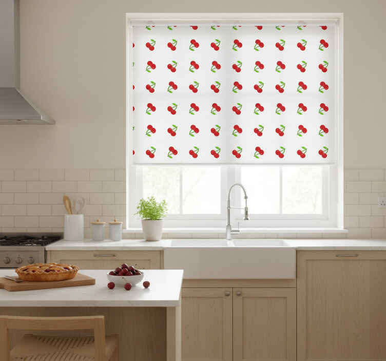 Toile fenêtre cuisine confettis de cerise - TenStickers