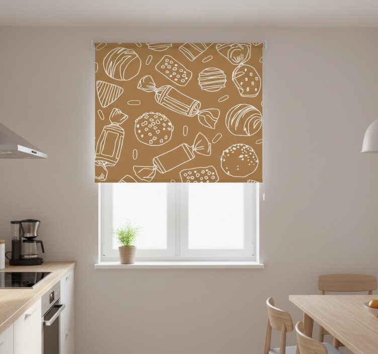 Toile fenêtre cuisine motif bonbons - TenStickers