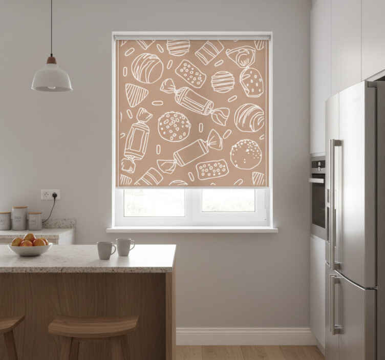 Toile fenêtre cuisine caramelos azulejos - TenStickers
