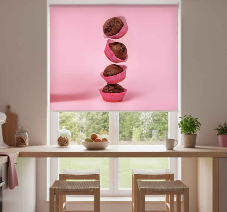 Toile fenêtre cuisine cupcake au chocolat - TenStickers