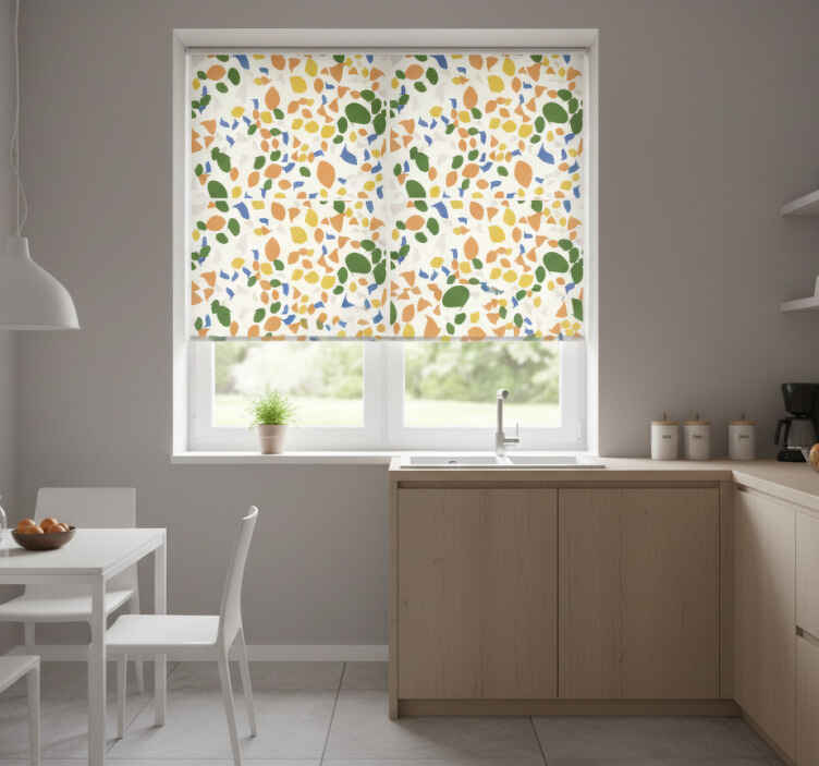 Roller blind for kitchen window terrazzo tiles - TenStickers